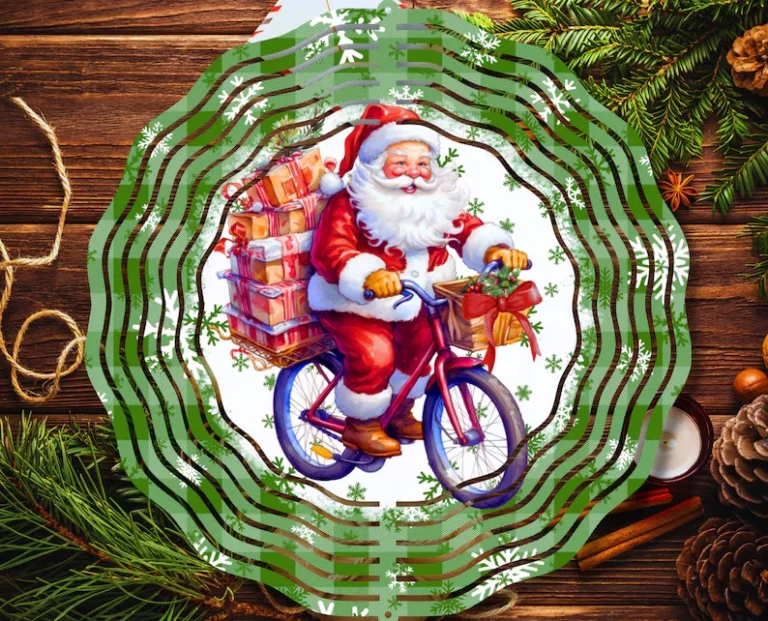 Bicycle Santa Windspinner