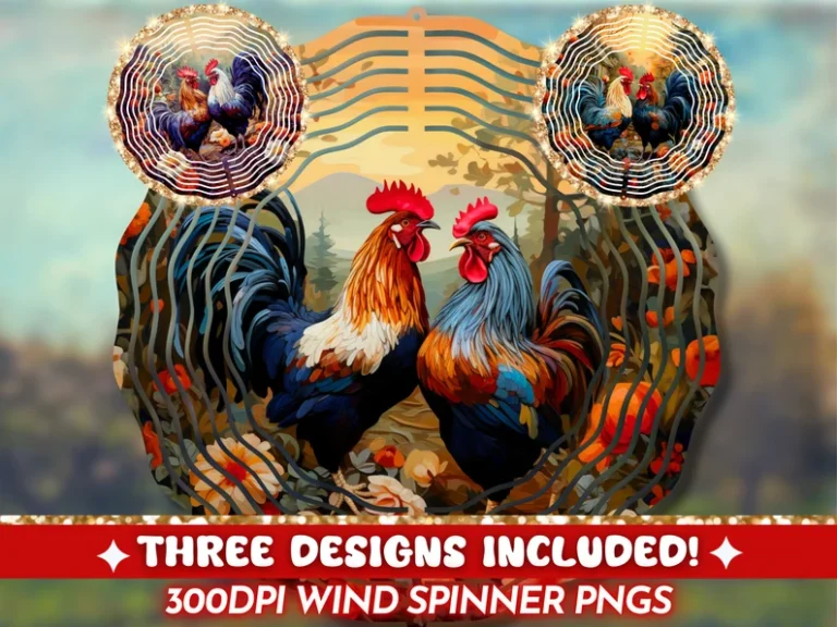 Bundle Rooster Wind Spinners 3